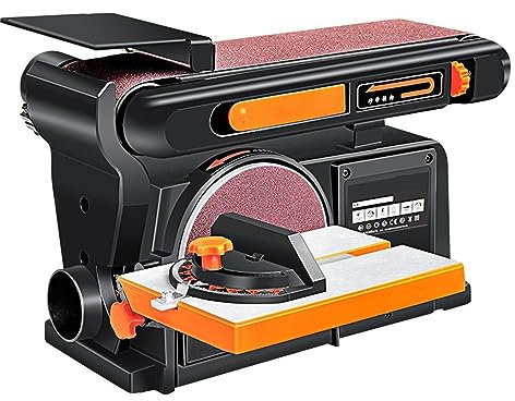Esmeriladora de banco Máquina Lijadora De Cinta Abrasiva De Escritorio De 550W, Máquina De Papel De Lija, Lijadora De Mesa Ajustable, Herramienta De Pulido For Carpintería, Decoración DIY