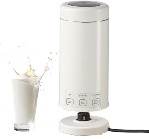 350ml Taza de Café Eléctrica de Viaje con 4 Niveles de Temperatura, Calientabiberones Portátil 600W & Termo, Compacto con Cable Enrollable, Acero Inoxidable 304, para Oficina/Hogar/Viaje