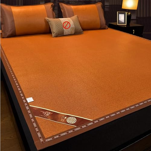 YQMHEZ Colchoneta de Bambú Summer Sleeper, Juego de 2 O 3 Piezas, Estera de Dormir Verano, de Paja Y Bambú Y Ratán, para El Suelo del Dormitorio Y La Sala de Estar(180x200cm/70.8x78.7'')