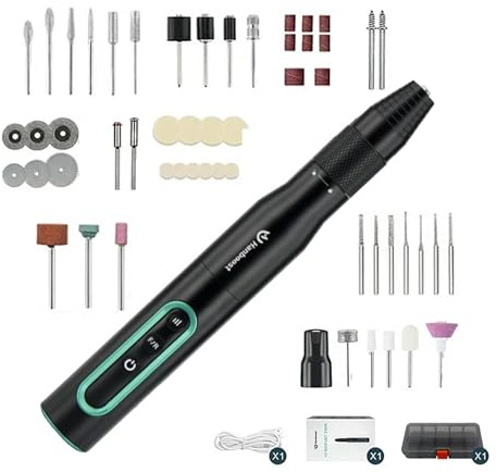 HanS2 - Kit di utensili rotanti elettrici senza fili, 30000 giri/min, multifunzione fai da te, con accessori