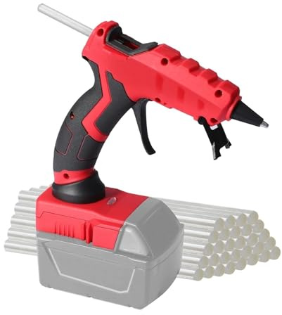 Pistola Silicona Caliente, Pistola de pegamento de fusión en caliente inalámbrica con 30 Uds. Barras de pegamento de 7mm herramienta de reparación de calor eléctrica for manualidades DIY batería de li