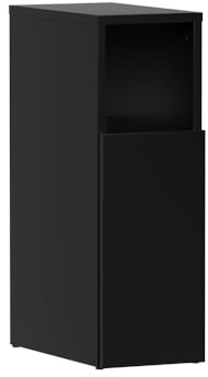Vicco Nachttisch Enton, Schwarz, 20 x 59.5 cm | mit 1 Tür, geeignet als Ablagefläche neben dem Bett