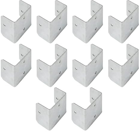 Lot de 10 supports de clôture tressés en acier inoxydable en forme de U - 32/35 mm - Support de clôture pour poteaux en bois, poteaux en béton, fixation de clôture pour horticulture, agriculture