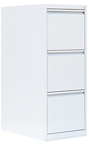 Lüllmann Büro Hängeregistratur Schrank weiß komplett montiert Hängeregisterschrank 101x40x62cm (HxBxT) für DIN A4 Hängemappenmit 3 Schübe 560317
