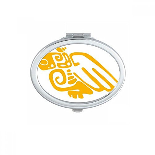 DIYthinker Mexiko Totems Mexikaner Eagle Antike Kultur Oval Compact Make-up Taschenspiegel Tragbare Nette kleine Hand Spiegel Geschenk