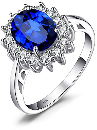 JewelryPalace Prinsessan Diana Kate Middleton Ädelsten Smaragd Safir Topas Ametist Citrin Granat Peridot Rubin Ringar, Förlovningsring Löftesring Silver 925 Damsmycken Roseguld Guld