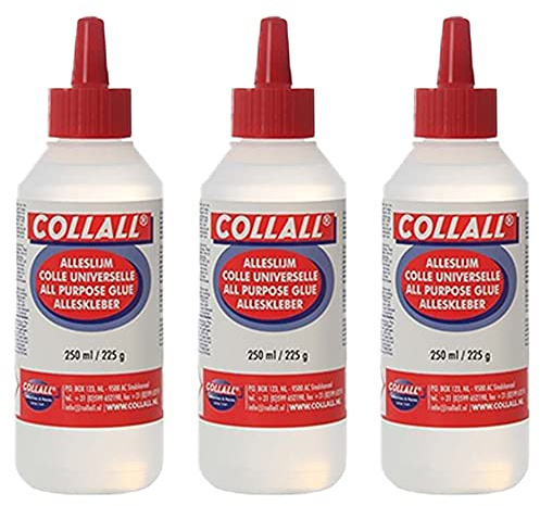 CollAll Purpose Glue-Prefect for Arts, Crafts & DIY-Transparent, Fast Drying & Strong Bond-Adults & Kids Use-for Paper, Card, Cork, Wood, Glass, Ceramics, Leather, Felt & More - Pack of 3