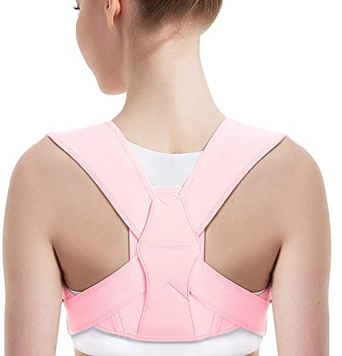 Vicorrect Posture Corrector for Women and Men, Adjustable Upper Back Brace for Clavicle Support and Providing Pain Relief from Neck, Shoulder, and Upper Back (L/XL)