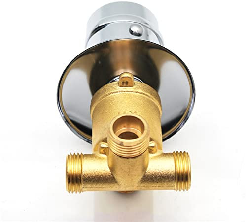 Filetage à Vis/Intubation Laiton Massif Mitigeur d'eau Froide et Chaude Robinet Douche 2/3/4/5 Voies Inverseur, pour Cabine Douche, Cartouche Céramique (Déviateur Filetage de vis-3 Sortie)