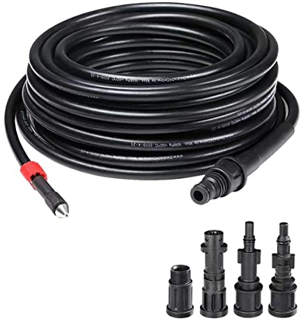 Aim Tools Tuyau de Nettoyage Haute Pression 20M 160Bar Déboucheur Canalisation avec Buse à Jet et 4 Adaptateurs pour Nettoyeur Haute Pression Kärcher/Lavor/AR