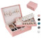 Homtibrm Jewellery Organiser Box for Women Girls, 2-Layer Large Jewelry Storage Case for Necklaces Rings Earrings Bracelets (Pink01)