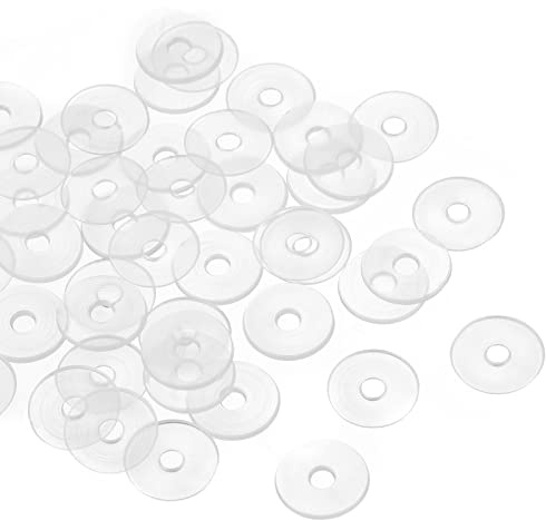 QUARKZMAN M3 Kunststoff Runde flache Unterlegscheibe Dichtung x 50 Stück Nylon Runde flache Unterlegscheibe Dichtungsring für Glastürgriff, Transparent