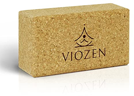 VIOZEN® Yogablock aus 100% Naturkork – rutschfest, nachhaltig & stabil – Yoga Block für Fitness, Pilates & Meditation – umweltfreundlich, ergonomisch, ideal für Anfänger & Profis