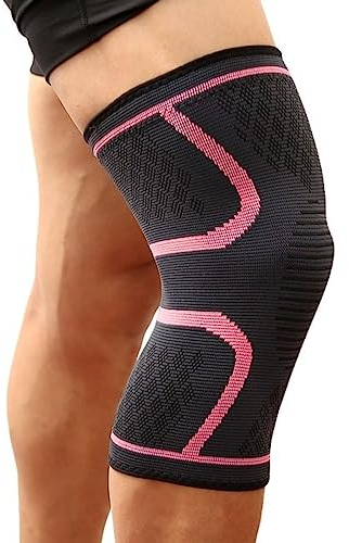 ZONTO Knieschoner 1 Paar Kniepolster Gym Gewichtheben Kniepolster Bandage Bandagen Kniepolster Kompression Kniepolster Ärmel-Pink,Xxl