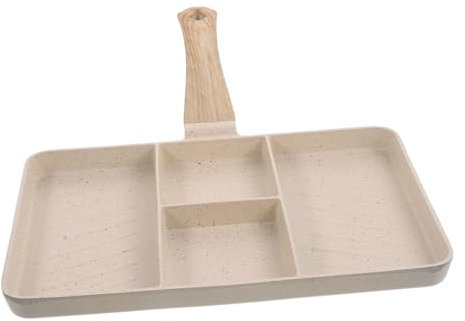 CIYODO Sartén Multifunción De Huevo Ergonómica y Antiadherente Con Ranuras Para Hamburguesa Adecuada Para Inducción Resistente y Fácil De Limpiar Sartén De Cocina Diaria Para Freír Huevos