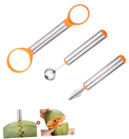 LABRIMP Set Di 3 Utensili Per Intaglio Della Frutta Include Scavino Per Melone Pelapatate Utensili Multifunzionale