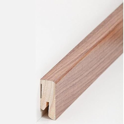 Sockelleiste Echtholzfurnier 16 x 40 x 2500 mm Echtholzfurnier Nussbaum zum Kleben, Clipsen, Schrauben & Nageln Fußleiste furniert by PROVISTON 2.5 Meter | 1 Stück