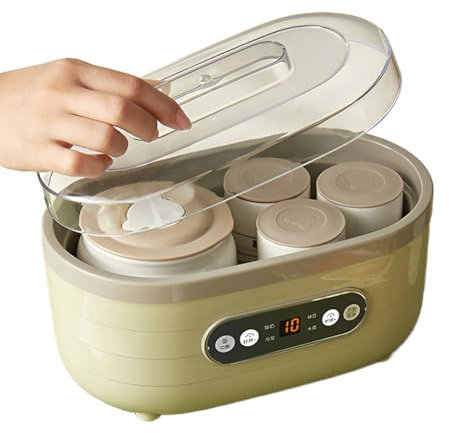 BOBVB Yogurtera eléctrica portátil, máquina de fermentación de Vino de arroz multifunción LED para hogar Inteligente, con 2 Tazas Grandes y 6 Tazas pequeñas, Tiempo Ajustable