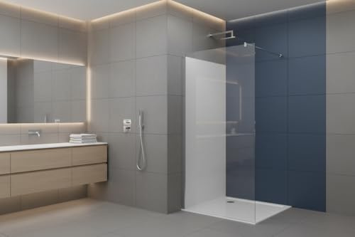 Walk in Shower Enclosure 8mm Tempered Safety Glass Wetroom Shower Screen Panel (1000mm Screen Only)