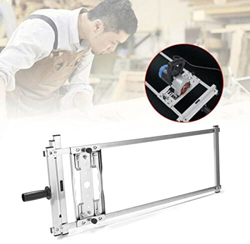 Sistema de guía de sierra circular para carpintería, riel de acero inoxidable con deslizamiento universal y diseño desmontable, ideal para madera, yeso, mármol y azulejos de cerámica