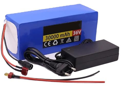 GNIUBBDB Batería de Iones de Litio para Bicicleta eléctrica, 36 V, 30 Ah, 10S4P, con Cargador y protección BMS incorporada, Ideal para Motor de Bicicleta eléctrica de 200-1000 W XT60 Plug