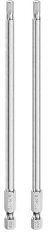 QUARKZMAN 2pcs Foret à Tête Hexagonale 4mm (H4) Métrique 1/4 Tige Hexagonale 150mm (6) Long Embouts de Tournevis Magnétique Acier S2 Foret Hexagonaux à Pointe Plate pour Vis