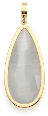 JEWELS BY LEONARDO Anhänger Clip & Mix Jessy • Ketten-Anhänger aus goldfarbenem Edelstahl • Catseye in länglicher Tropfenform • Schmuck Geschenk für Frauen • 024940
