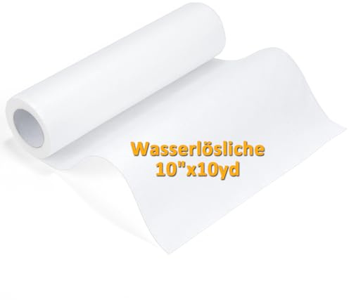Siumir Estabilizadores de Bordar 10x10yd (Soluble en agua), 40gm, Papel para Bordar Bordado, Cortado en Tamaños Variables para Coser y Bordar a Máquina y a Mano