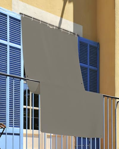 INTRECCI Tenda da Sole per Esterno, Tenda da Sole per Balconi, Impermeabile, a Caduta, 145x250 cm con Occhielli Laterali, Telo Ombreggiante, Riduce Luce e Calore, Migliora la Privacy, Colore Antracite