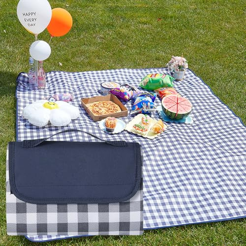 Aliangting Picnic Blanket, Garden Outdoor Camping Blanket With Carrying Handle, Beach Picnic Mat Waterproof,Tent Carpet 200 x 200cm