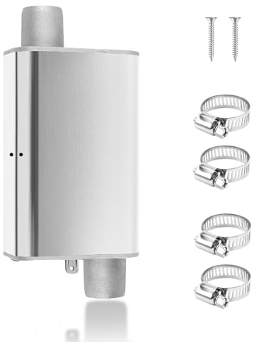 Infreecs 24mm Abgasschlauch Schalldämpfer, Parkheizung Schalldämpfer Set für Diesel Luftheizung, Edelstahl Standheizung Auto Auspuff Schalldämpfer passend für Eberspacher/Webasto(Silber)