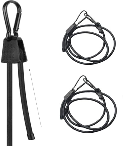 2 Stück Spanngummi mit Karabiner Verstellbar, 100 cm Expander mit Karabiner, Schwarze Gepäckspanner, Gepäckspanner schwarz mit Haken für Camping Fahrrad, Sonnensegel, Tarpaulins, Garten, Auto, Ladung