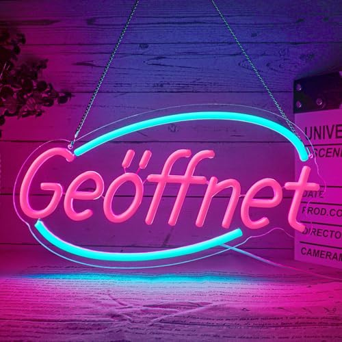 Flixyticy Geöffnet Neonschild Open LED Neonlicht für Tür | Leuchtreklame für Geschäfte,Cocktailbar,Boutique,Kiosk,Kino Türschild