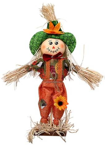 Traditional Halloween Straw Craft Decoration For Themed Party Setups Scarecrows Figure Ornament Standing Pumpkin Doll Weather Resistant Halloween Yard Decoration