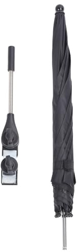 Cygmophing - Parasol para cochecito de bebé para bebé, diseño de Pram Sun Shade, protección solar, protección para paraguas de ajuste de la playa al aire libre, 85 cm, gran versión, Negro , Casual