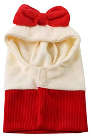 Fonowx Hunde Wintermütze, Halswärmer, Schal, Ohrenschützer, Haustiermütze, Kostüm, Ohrenschutz für Outdoor Aktivitäten, Spaziergänge, Welpentraining, Red M