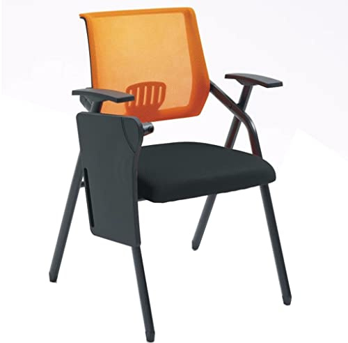 Vikbar stålram ergonomiska träningsstolar för skolor och tentor – andningsbar rygg, kompakt design, orange student studiestol (51 x 54 x 86 cm)