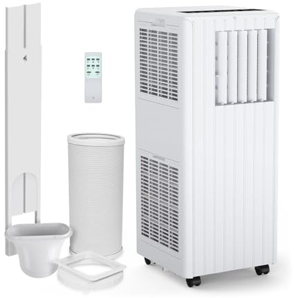 Techigher Portable Air Conditioner 9000 BTU 3-in-1 – Cooling, Fan & 35L/Day Dehumidifier – Energy Efficient, 2 Speeds, Low Noise 65dB, Remote, Smart Digital Display – Perfect for Home, Office, Kitchen