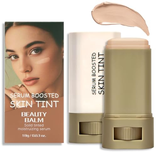 BUTBU Foundation Stick, fuktgivande tonad fuktighetskräm foundation stick, full täckning foundation sticks, slät textur för daggigt hudutseende, långvarig basmakeup för naturlig finish (04)
