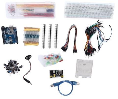 Spacnana Kit de Carte de Développement, Kit de Composants de Planche à Pain en Plastique ABS 830 Trous, Ensemble de Modules de Démarrage électronique Multifonctionnel pour R3, pour l'apprentissage du