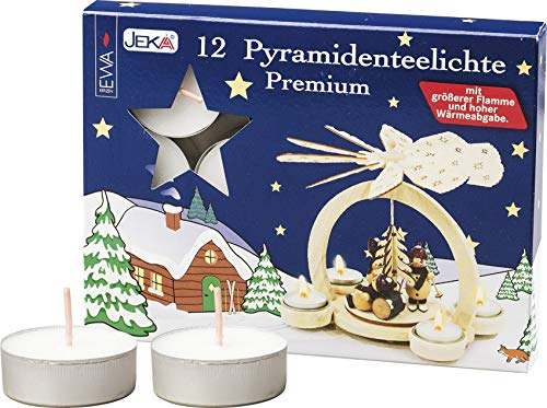 Sigro 12 Pieces Special Large Flame Pyramid Tealights Candles Set, Wax, Silver, One Size
