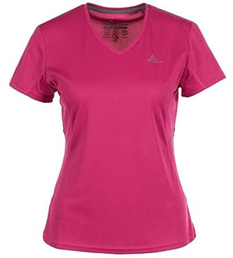 Peak Mountain Acrim/Ze Camiseta de Manga Corta de Senderismo, Mujer, Fucsia, Small