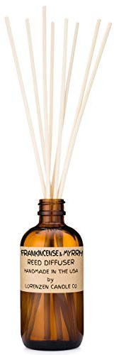 Frankincense & Myrrh Reed Diffuser Set | Handmade in The USA by American Workers | Lasts for 2-3 Months |