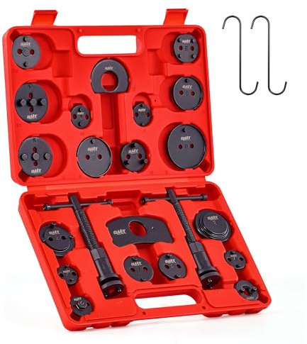 Orion Motor Tech Disc Brake Pad and Caliper Service Tool Kit | Professional Disc Brake Caliper Compression Tool Kit | Universal Disc Brake Caliper and Piston Wind Back Tool Set with Case