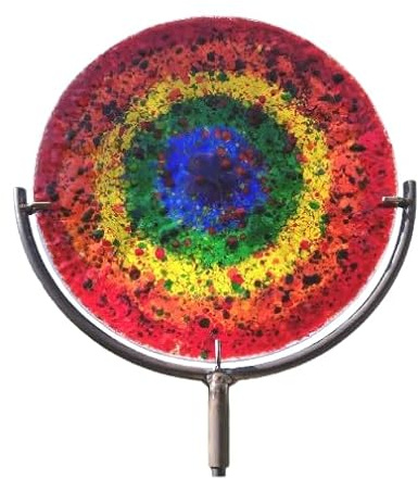 Farbtherapie gegen den Winterblues. Skulptur aus Glas und Metall Design Regenbogen Sonnen