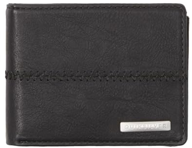 Quiksilver Stitchy 3 Accesorio de Viaje- Billetera Plegable Triple, Hombre, Negro (Black Black), L