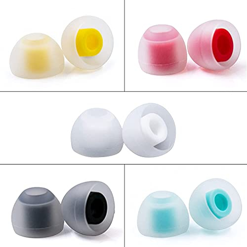 Lot de 5 Paires d'embouts de Rechange pour écouteurs sans Fil, Embouts en Silicone brevetés de qualité supérieure Qui bloquent Le Bruit ambiant, Ajustement sûr et Confort suprême (5 Tailles)