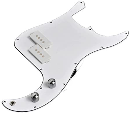 ZUZU Bass Beladene Pickguard Vor Pb. Präzisionsbass-P-Bass-Gitarren-Teile Ersatz 3-Ply Pickup Vorverdrahtetes Schlagbrett (Color : White-White Pickup)