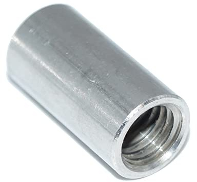 Rundmuffen M10X50 10 Stück Edelstahl A2 Gewindemuffen mit Innengewinde V2A, rostfrei, Aussendurchmesser 13 mm