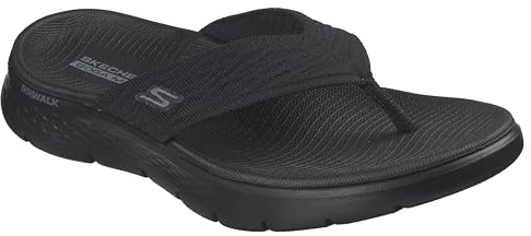 Skechers Dam Go Walk Flex Sandal-Pracht Flipflop, svart/svart, 38 EU, svart, 38 EU
